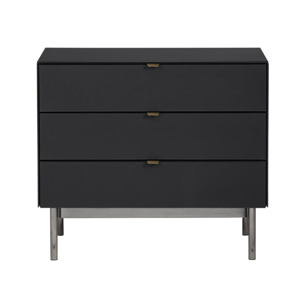 Crestview Collection Stratton Black Three Drawer Chest