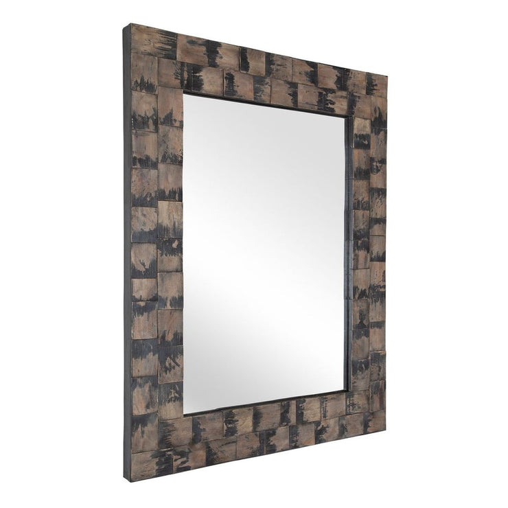 Uttermost Burke Layered Mahogany Blocks Mirror