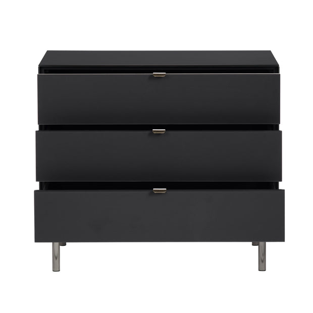 Crestview Collection Stratton Black Three Drawer Chest