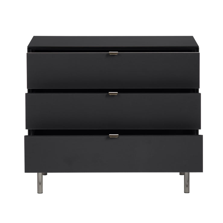 Crestview Collection Stratton Black Three Drawer Chest