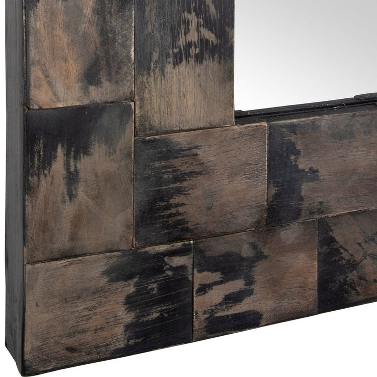 Uttermost Burke Layered Mahogany Blocks Mirror