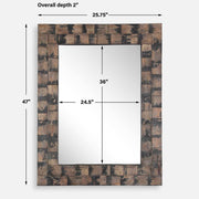 Uttermost Burke Layered Mahogany Blocks Mirror