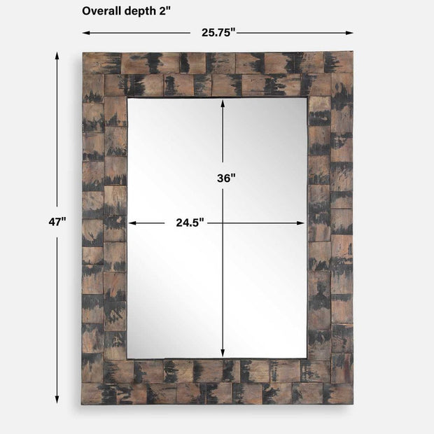 Uttermost Burke Layered Mahogany Blocks Mirror
