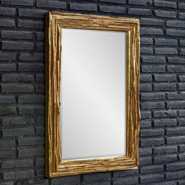 Uttermost Overlap Teakwood Mirror