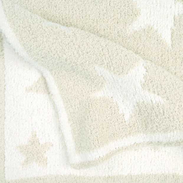 Kashwere Baby Ultra Plush Linen and Crème Mini Stars Baby Blanket