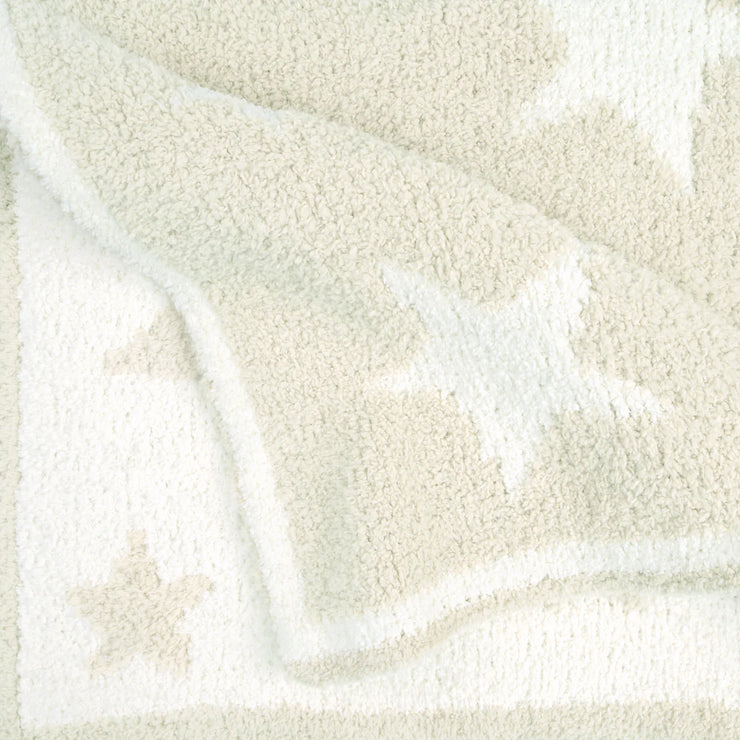 Kashwere Baby Ultra Plush Linen and Crème Mini Stars Baby Blanket