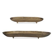 Uttermost Stratum Set of 2 Antique Brass Oval Bowls