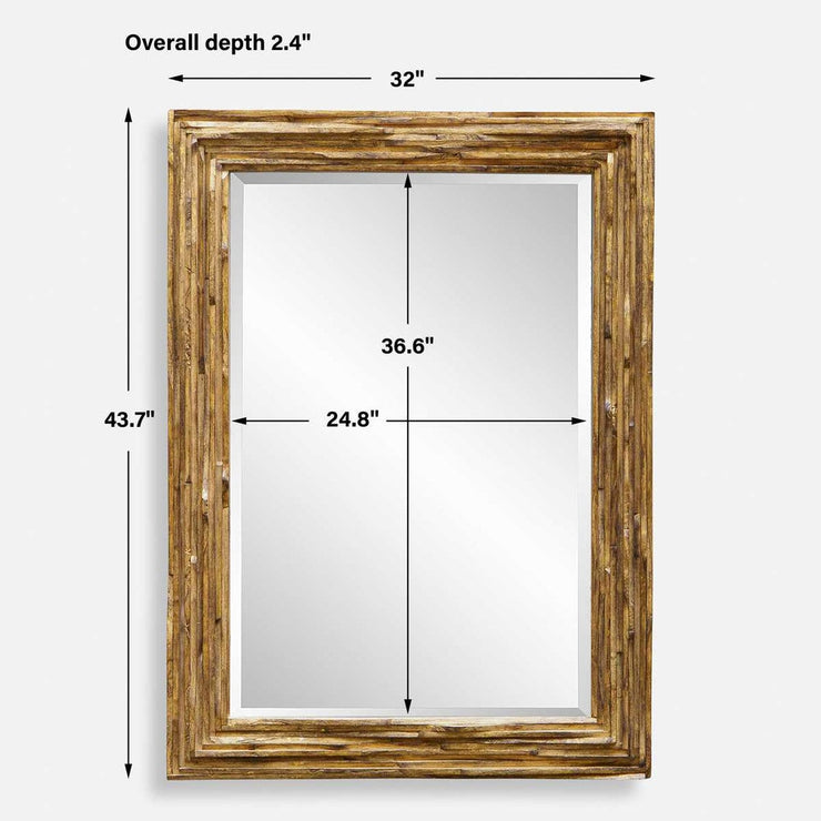 Uttermost Overlap Teakwood Mirror