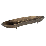 Uttermost Stratum Set of 2 Antique Brass Oval Bowls
