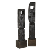 Uttermost Cipher Set of 2 Wood Sculpture Totems