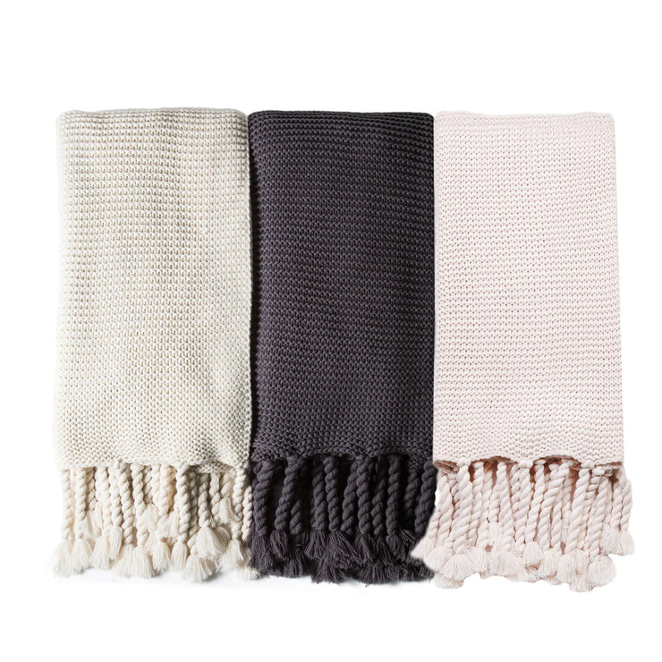 Pom Pom at Home Trestles Cable Knit Oversized Throw Blanket ~ Available in 3 Colors