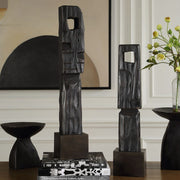 Uttermost Cipher Set of 2 Wood Sculpture Totems