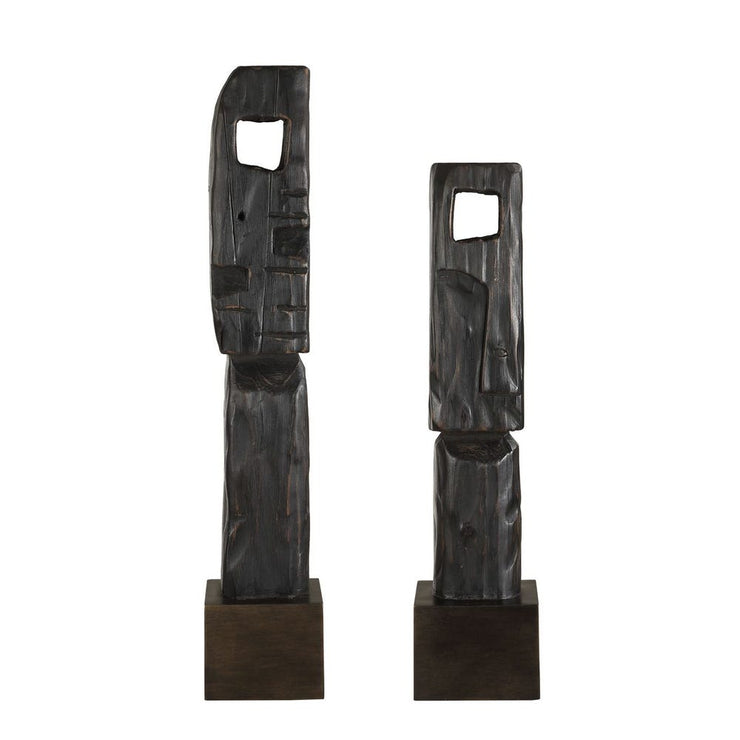 Uttermost Cipher Set of 2 Wood Sculpture Totems
