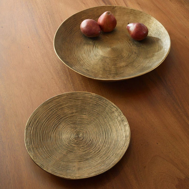Uttermost Stratum Set of 2 Antique Brass Round Bowls