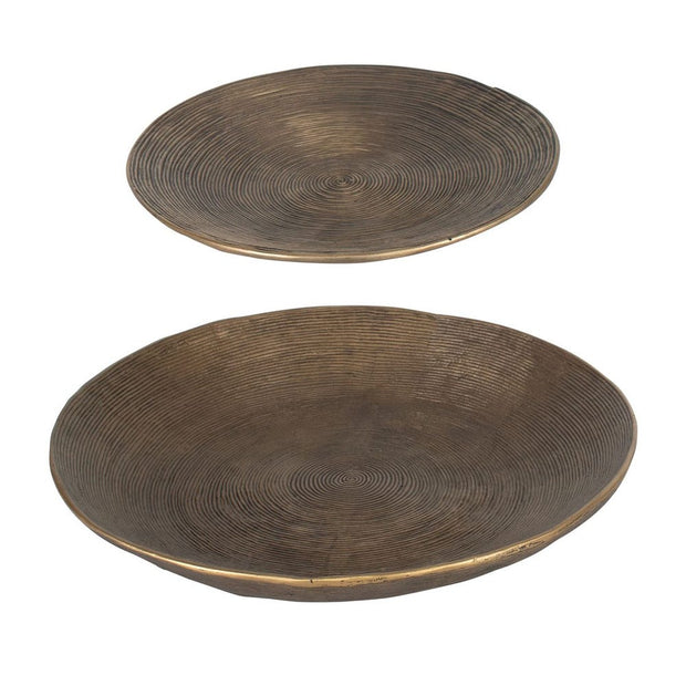Uttermost Stratum Set of 2 Antique Brass Round Bowls