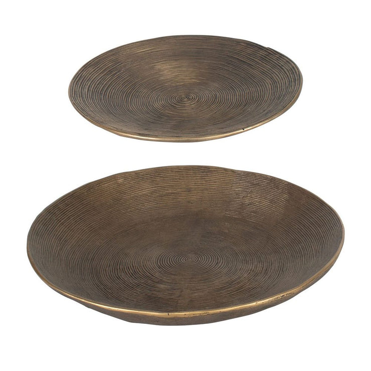 Uttermost Stratum Set of 2 Antique Brass Round Bowls