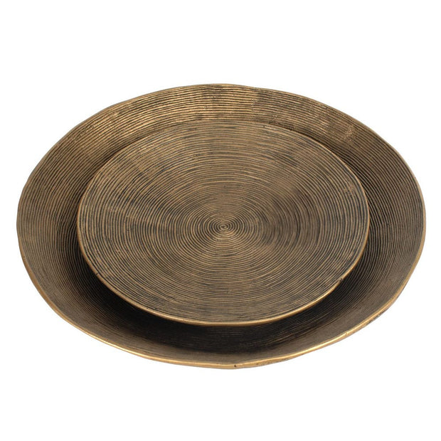 Uttermost Stratum Set of 2 Antique Brass Round Bowls