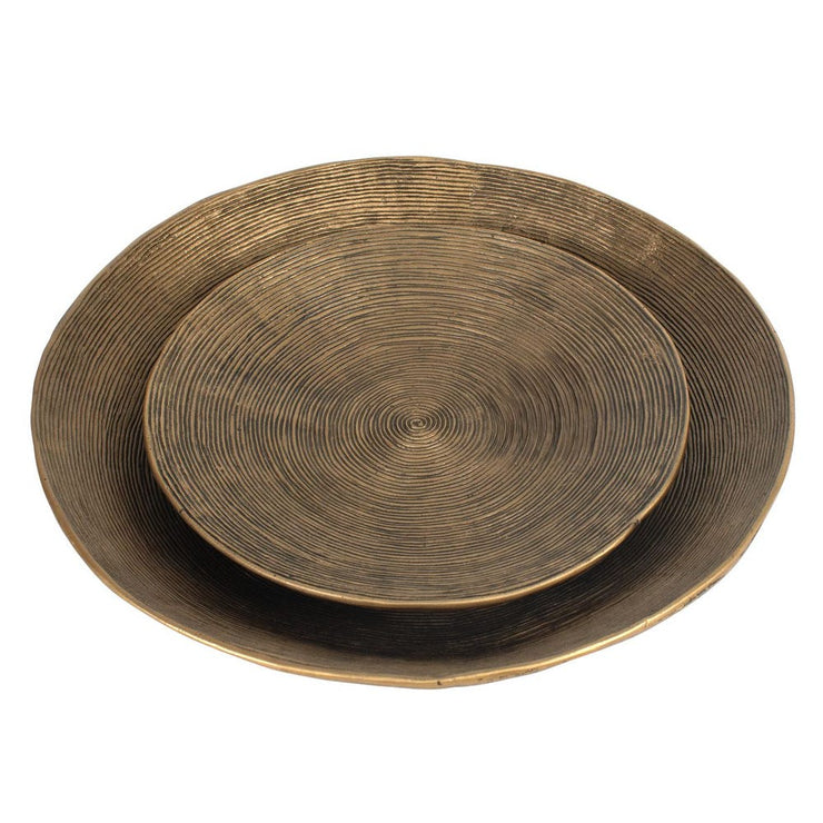 Uttermost Stratum Set of 2 Antique Brass Round Bowls