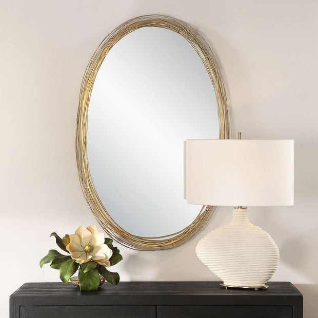 Uttermost Gillian Gold Finish Oval Mirror