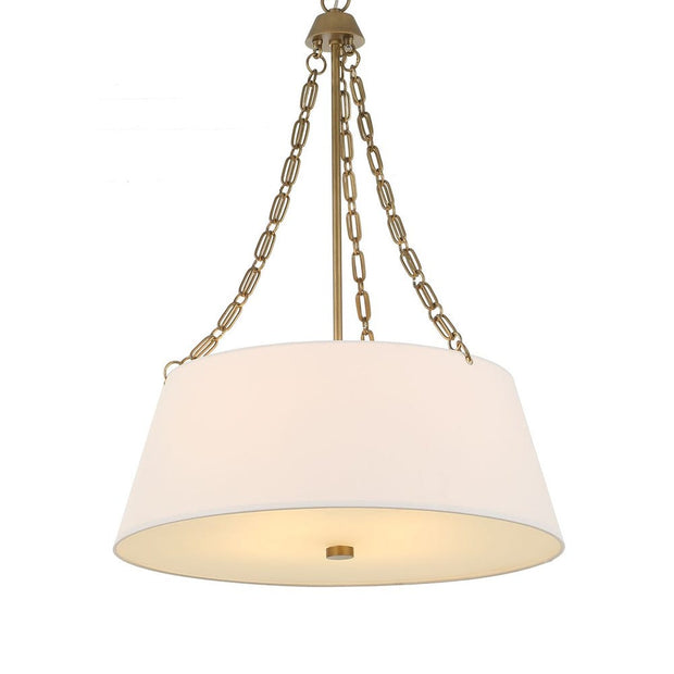Uttermost Andalucia White Linen Hanging Shade 4 Light Pendant
