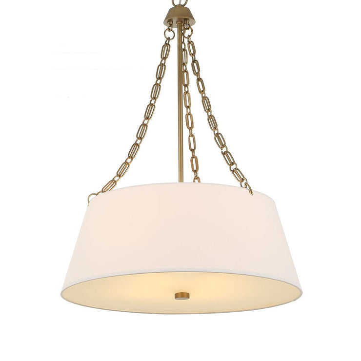 Uttermost Andalucia White Linen Hanging Shade 4 Light Pendant