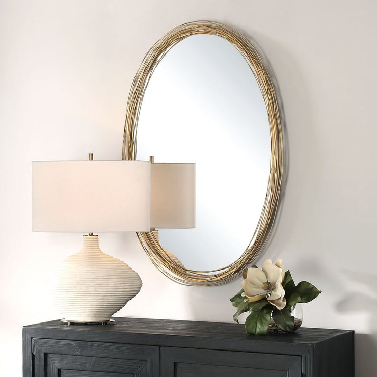 Uttermost Gillian Gold Finish Oval Mirror
