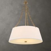 Uttermost Andalucia White Linen Hanging Shade 4 Light Pendant