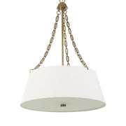 Uttermost Andalucia White Linen Hanging Shade 4 Light Pendant