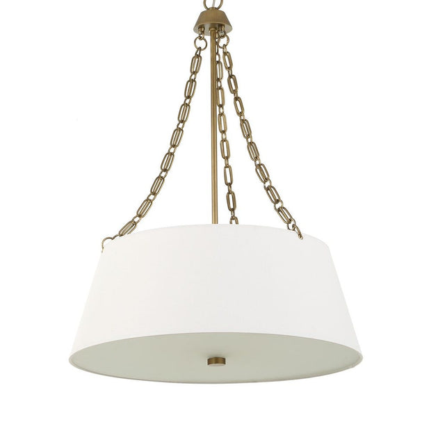 Uttermost Andalucia White Linen Hanging Shade 4 Light Pendant