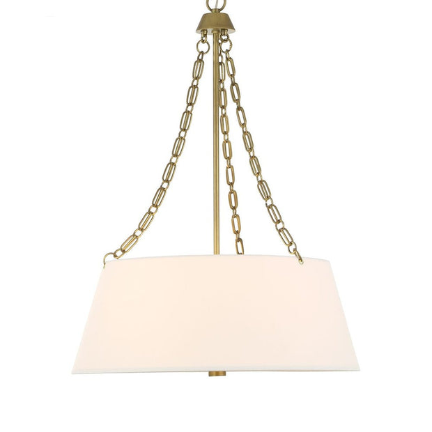 Uttermost Andalucia White Linen Hanging Shade 4 Light Pendant