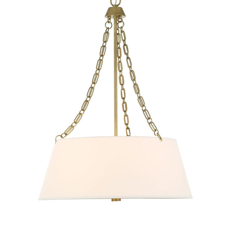 Uttermost Andalucia White Linen Hanging Shade 4 Light Pendant