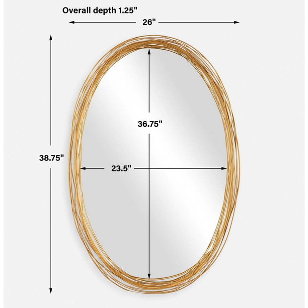 Uttermost Gillian Gold Finish Oval Mirror