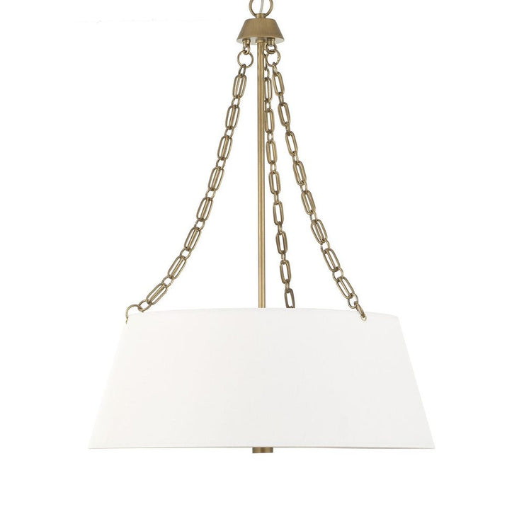 Uttermost Andalucia White Linen Hanging Shade 4 Light Pendant