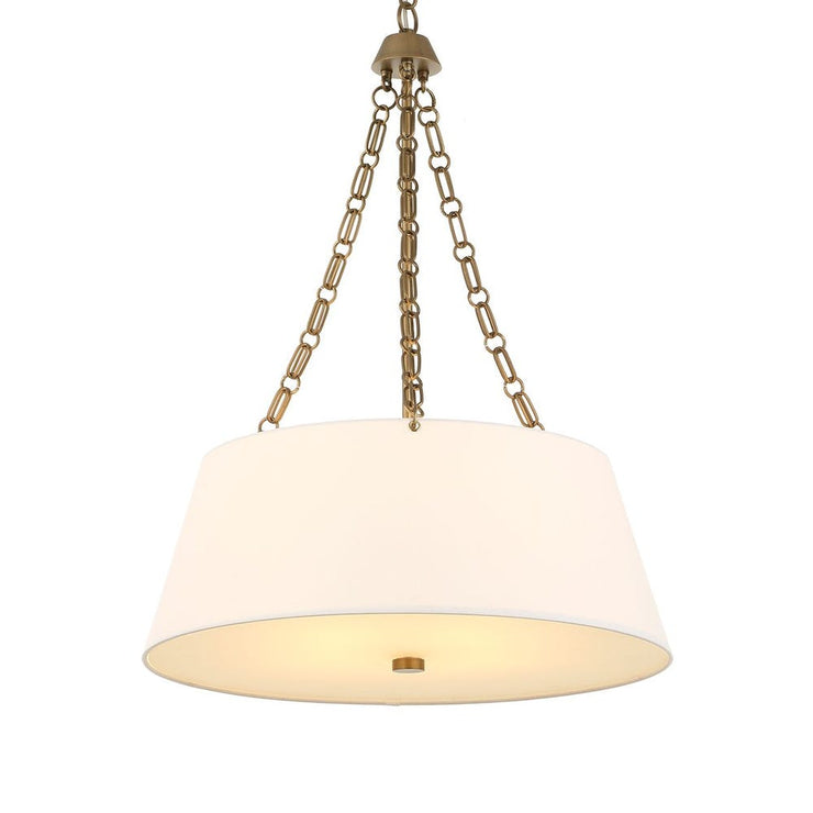 Uttermost Andalucia White Linen Hanging Shade 4 Light Pendant