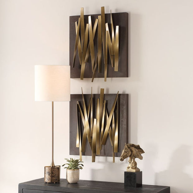 Uttermost Crosshatch Metal Wall Decor ~ Set Of Two