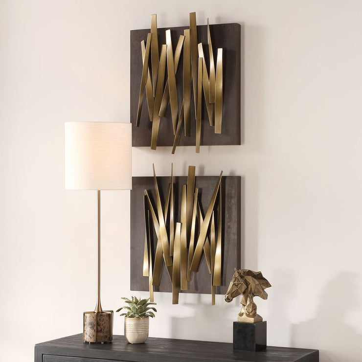 Uttermost Crosshatch Metal Wall Decor ~ Set Of Two