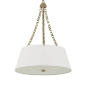 Uttermost Andalucia White Linen Hanging Shade 4 Light Pendant