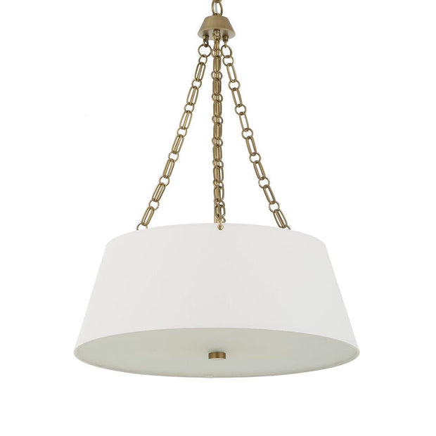 Uttermost Andalucia White Linen Hanging Shade 4 Light Pendant