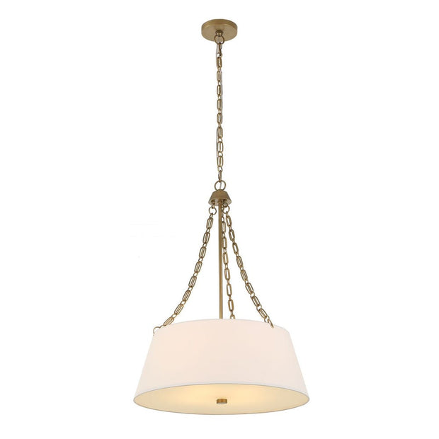 Uttermost Andalucia White Linen Hanging Shade 4 Light Pendant