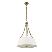 Uttermost Andalucia White Linen Hanging Shade 4 Light Pendant