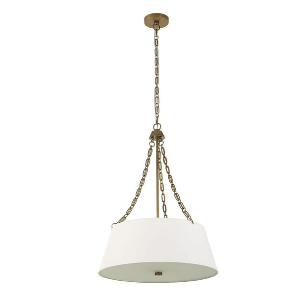 Uttermost Andalucia White Linen Hanging Shade 4 Light Pendant