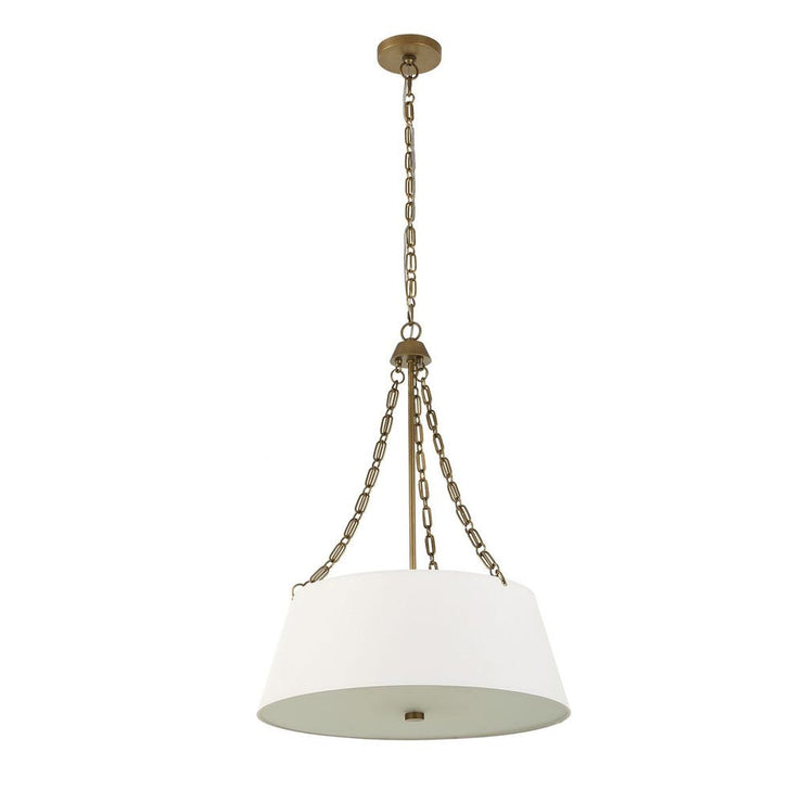 Uttermost Andalucia White Linen Hanging Shade 4 Light Pendant