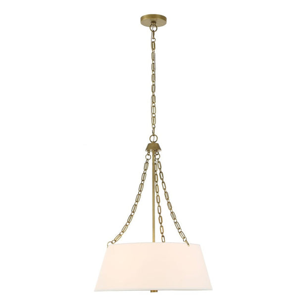 Uttermost Andalucia White Linen Hanging Shade 4 Light Pendant