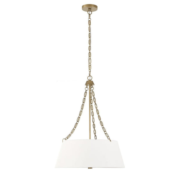 Uttermost Andalucia White Linen Hanging Shade 4 Light Pendant