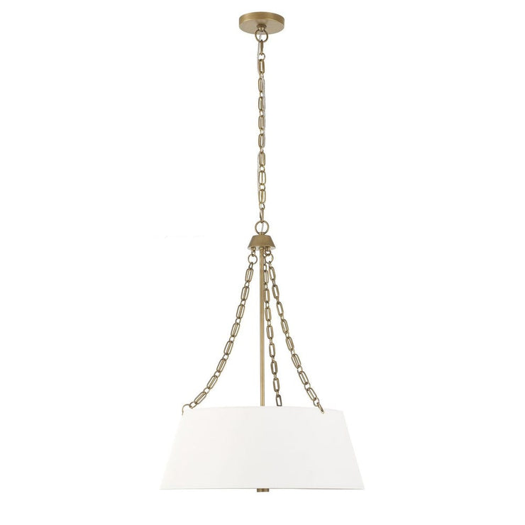 Uttermost Andalucia White Linen Hanging Shade 4 Light Pendant