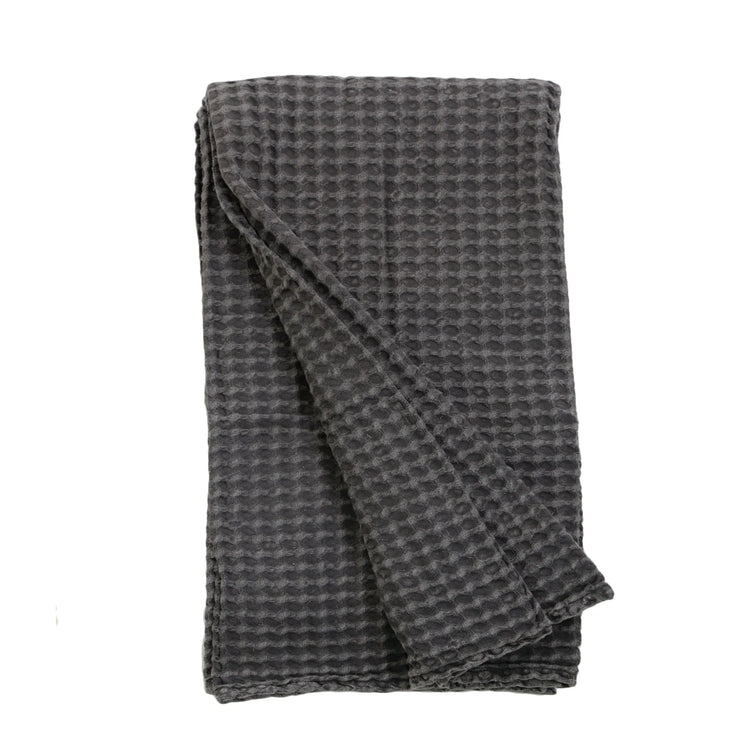 Pom Pom at Home Zuma Charcoal Waffle Weave Oversized Throw Blanket