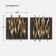 Uttermost Crosshatch Metal Wall Decor ~ Set Of Two