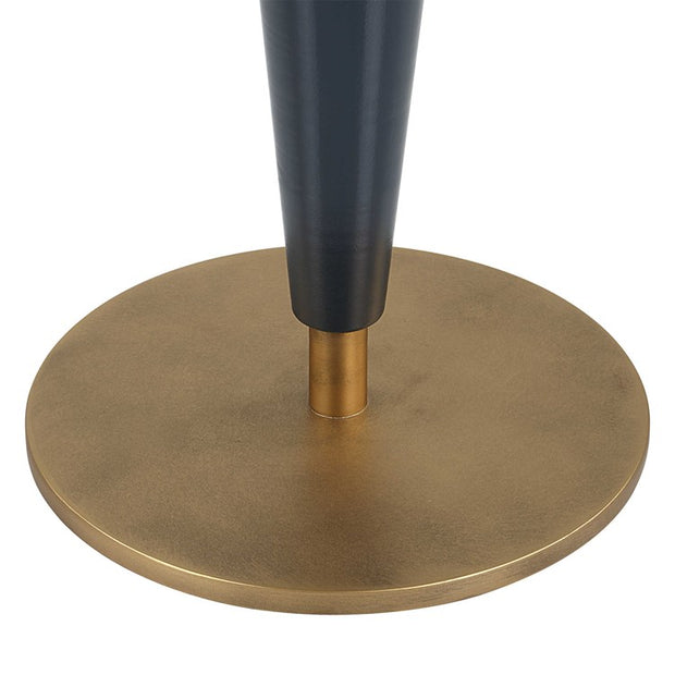 Uttermost Luster Lacquered Navy Blue with Antique Brass Accents Modern Round Accent Table