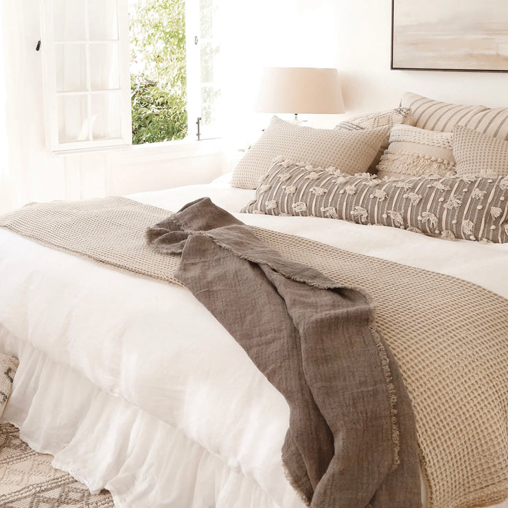 Pom Pom at Home Zuma Natural Waffle Weave Oversized Throw Blanket
