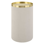 Uttermost Circuit White Faux Shagreen with Brushed Brass Accents Modern Round Accent Table